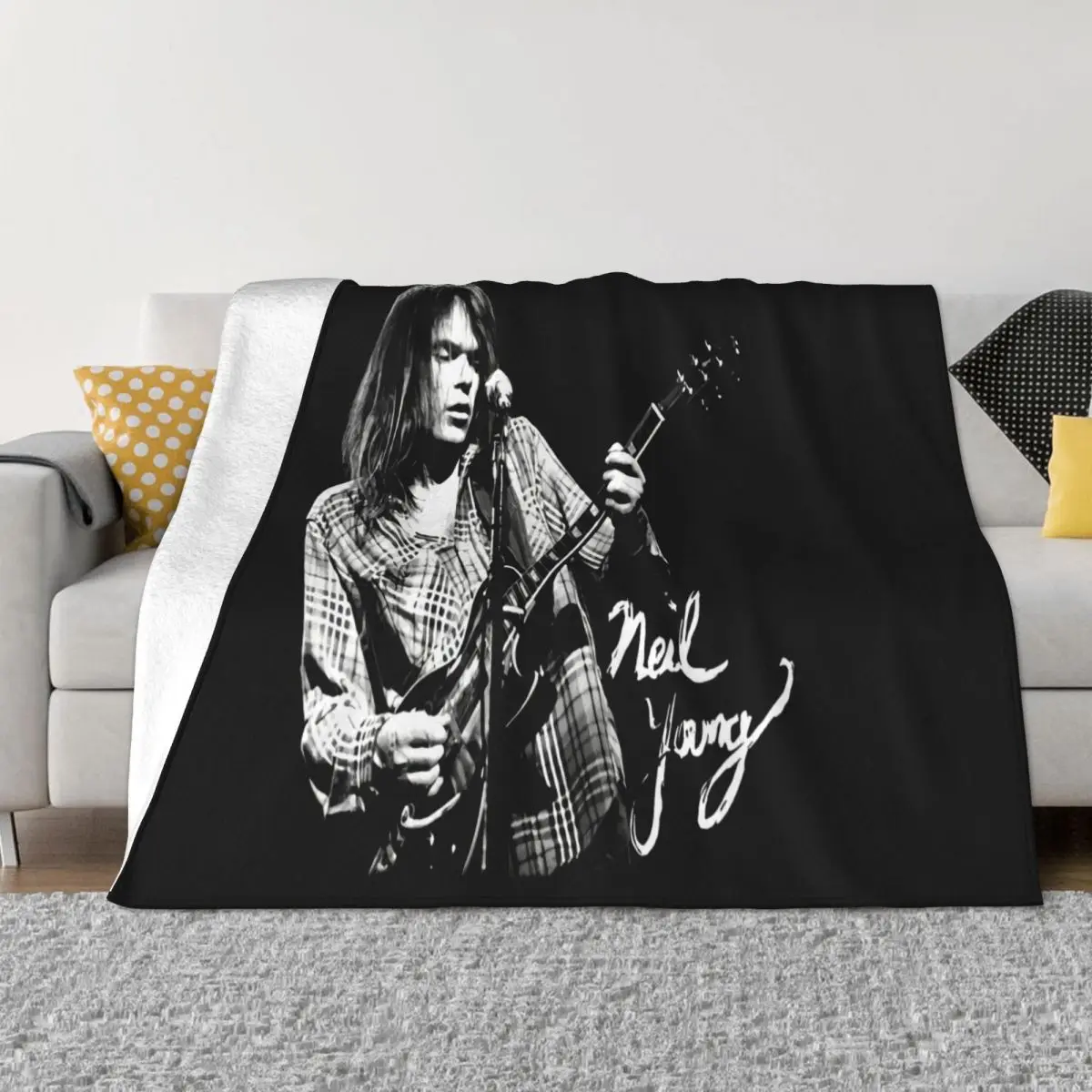 Neil Young Songs Logo Size S 5Xl Present New Brand Trend Summer Style Personality Rap 2021 Latest Brand New Throw Blanket