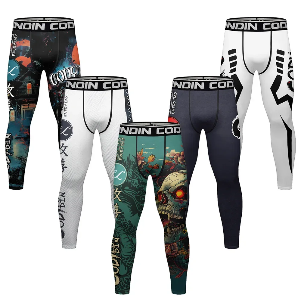 

Men's Gym Leggings Quick Dry Fit MMA BJJ Muay Thai Jiu-Jitsu Boxing Compression Pants Training Fitness Workout Running Tights