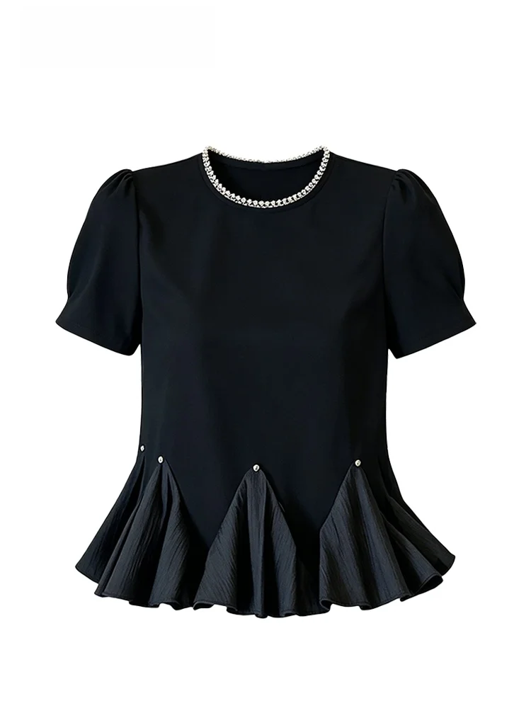 

plus Size Short Sleeve T-Shirt Women's Summer Fashion Flared Top Cotton Regular Sleeve round Neck Mid-Length Casual Wear