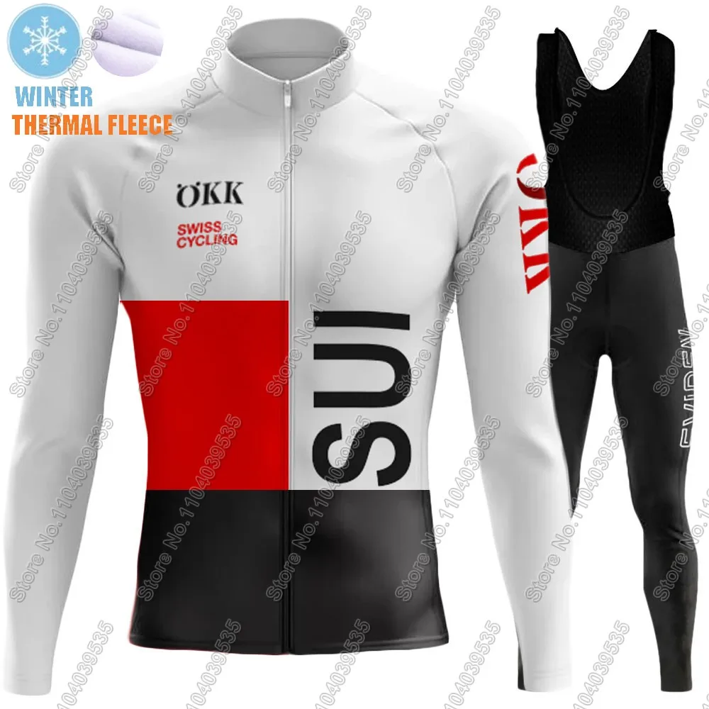 Switzerland Cycling Jersey 2024 Set Swiss National Team Autumn Winter Cycling Clothing Men Road Bike Jacket Bicycle Bib Tights