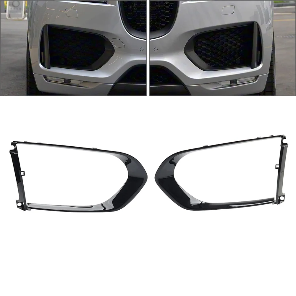 1Pcs Front Bumper Side Fog Light Outer Trim Decorative Glossy Black T4A6239 For Jaguar F-Pace 2017 2018 2019 2020 2021 2022 2023
