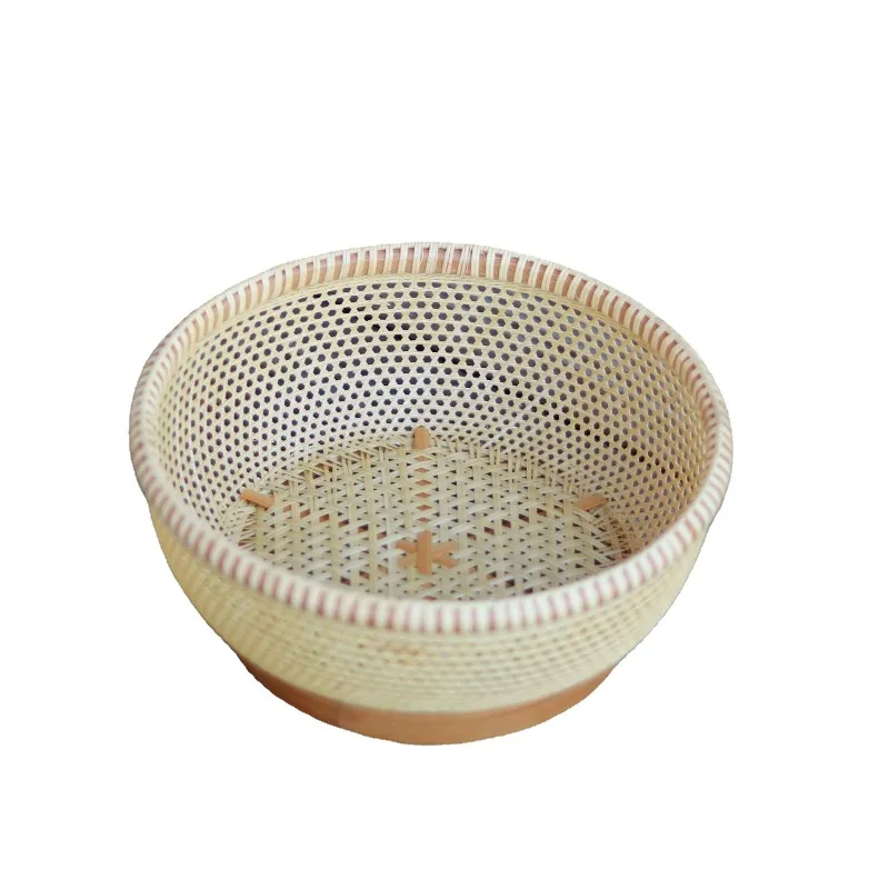 

refined bamboo basket Bamboo tea set storage basket Tea room fruit snack basket Household bamboo products crafts