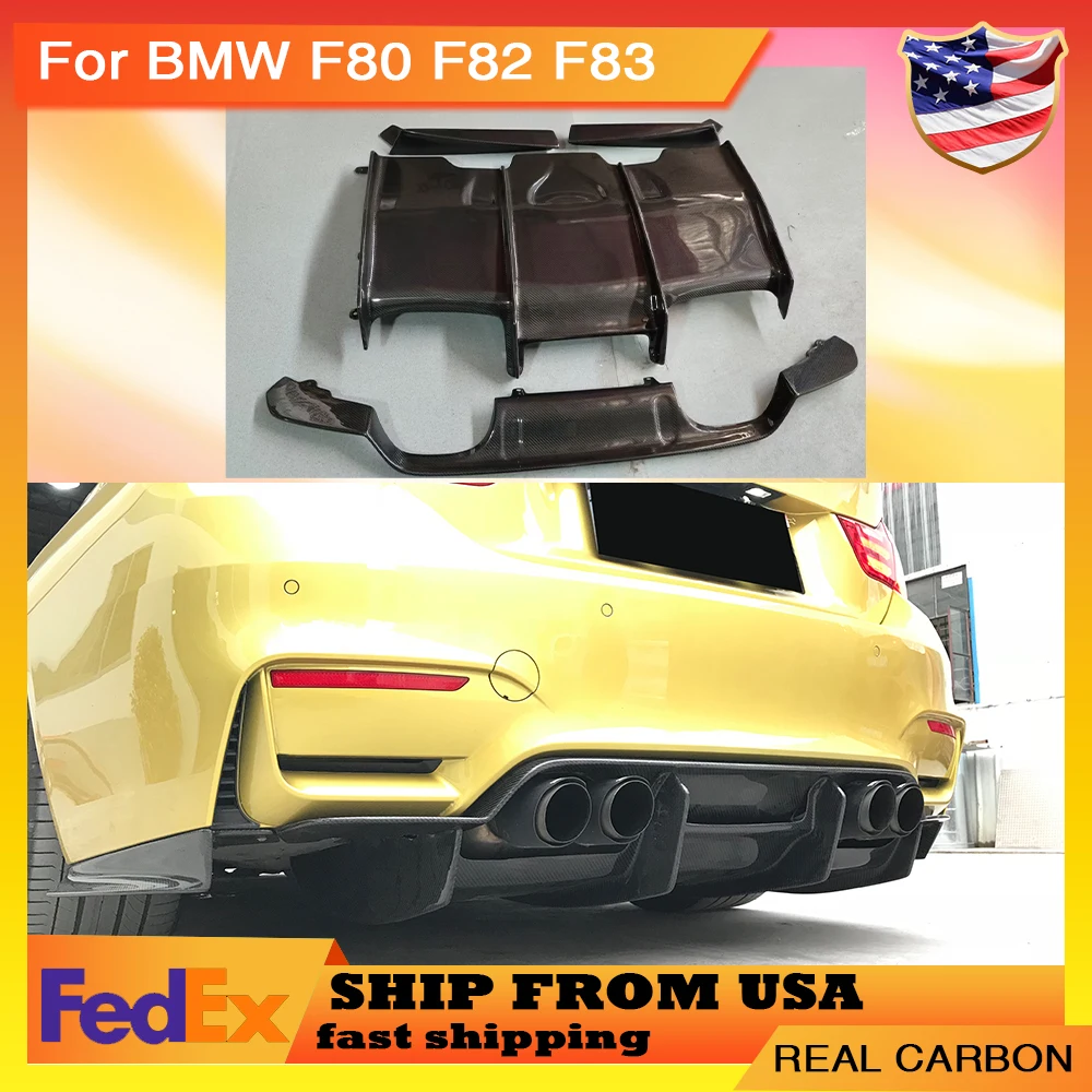 

For BMW F80 M3 F82 F83 M4 2014-2018 Standard And Convertible Dry Carbon Fiber Rear Bumper Lip Splitter Lower Spoiler Splitter