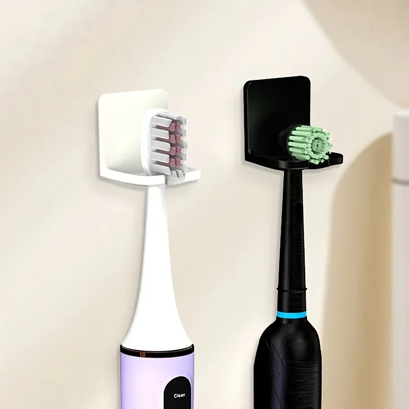 4PCS Self Adhesive Toothbrush Holder Wall Mounted Toothbrush Rack No Drill Bathroom Storage for Electric Manual Toothbrushes