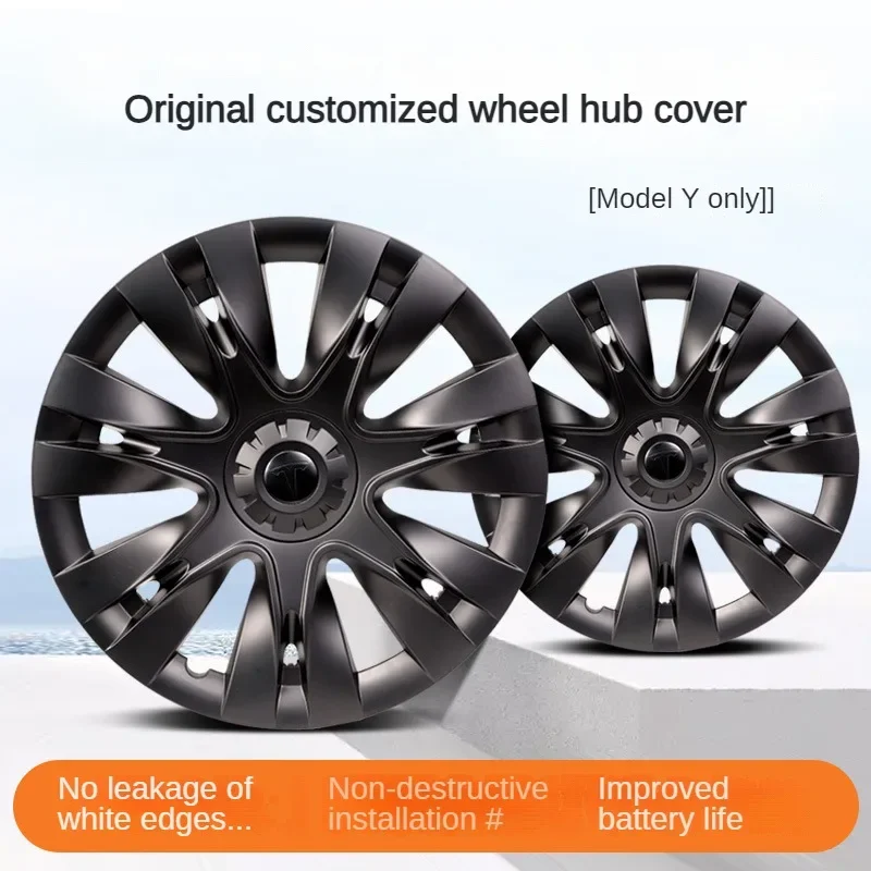 4PCS Wheel Caps for Tesla Model Y 2021-2023 19 Inch Hubcap Automobile Replacement Performance Hub Cap Full Rim Cover Accessories