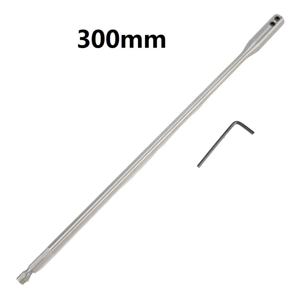 150/300mm Extension Rod Drill Bit Extender Wrench Hex Shank High Carbon Steel Kit Silver Tool Hot New Portable