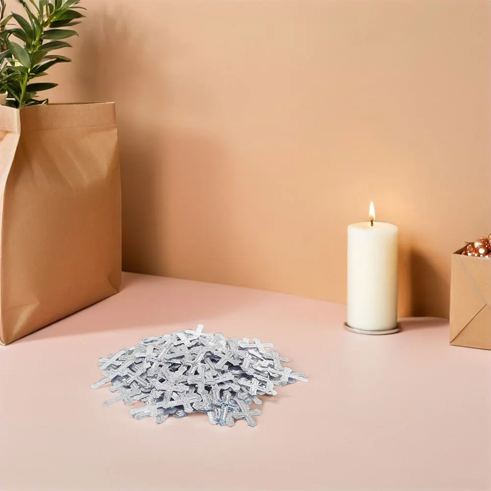 

1 Bag 90G Cross Shaped Confetti For Tables Glitter Plastic Religious Party Decoration Communion Baptism Wedding Birthday Event