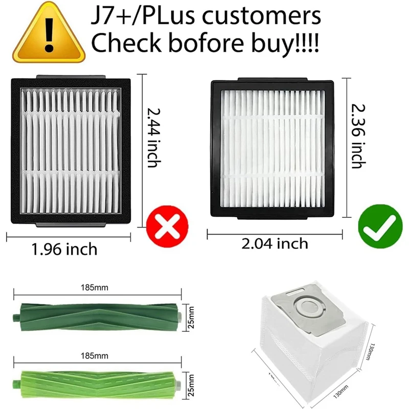 Replacement Accessories Parts Kit For Irobot Roomba Combo J7+/J7plus Robot Vacuum Cleaner (Only), Not For J7, Rollers image 6
