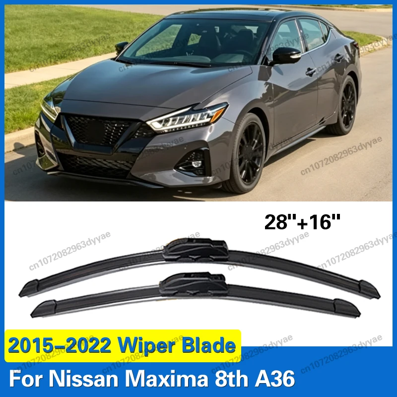 

2PCS Car Wiper Blades for Nissan Maxima 8th A36 2015 - 2022 Front Windscreen Windshield Double Rubber Car Accessories 28"+16"