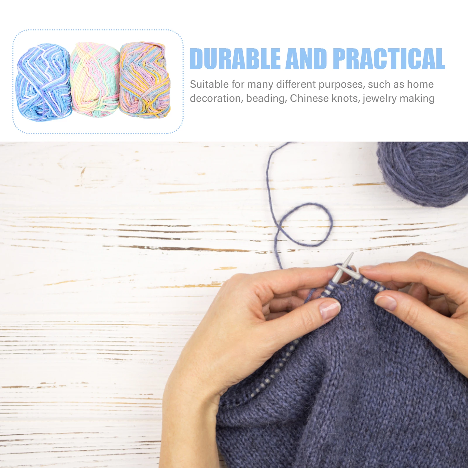 

3pcs Soft Cotton Yarn For Knitting Crochet Scarf Sweater Home Decoration Durable Flexible Craft Yarn Thread Kit