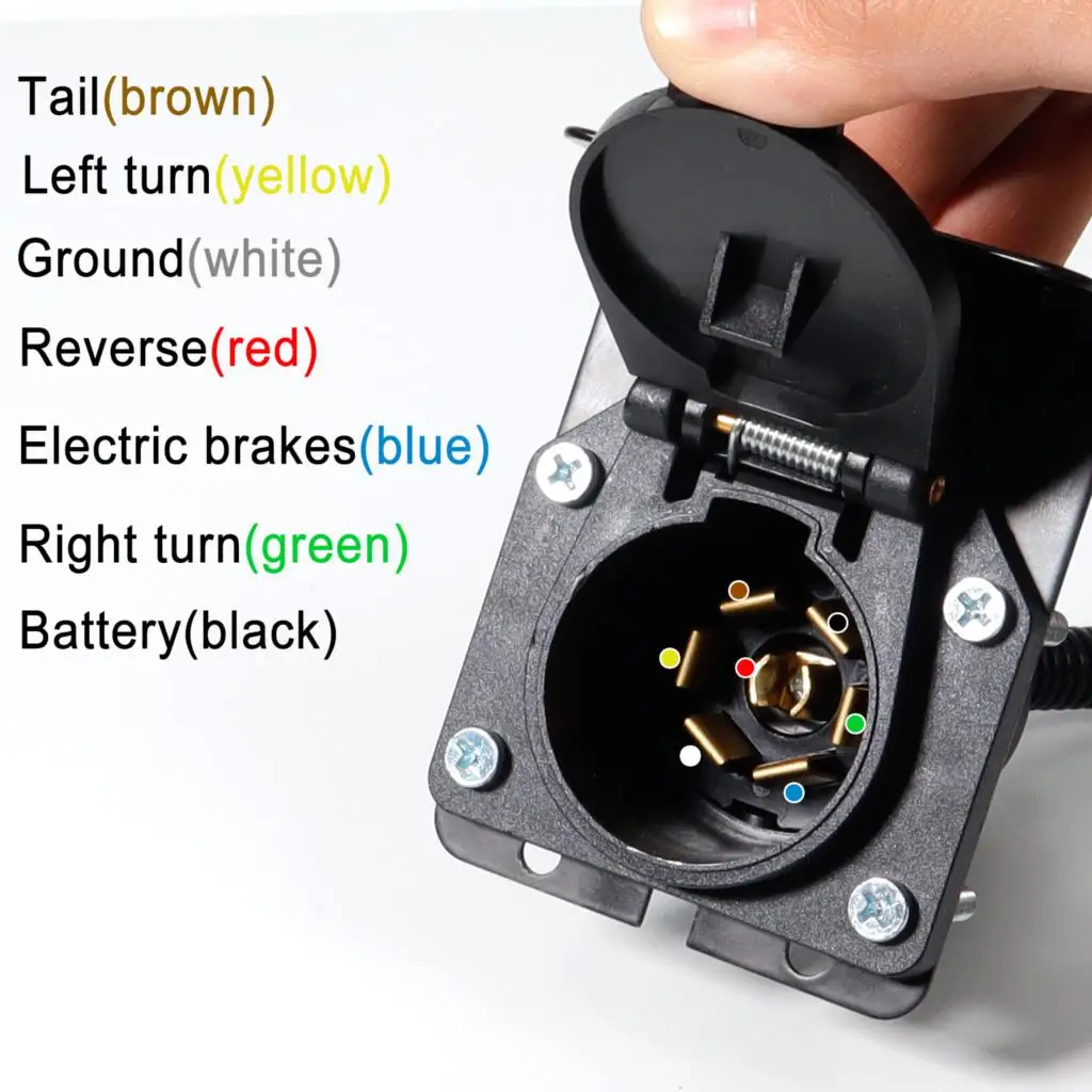 4 Pin Way Flat to 7 Way RV Trailer Adapter Converter Harness Plug Mounting Bracket Vehicle Tow Trailer Connector Wiring Harness