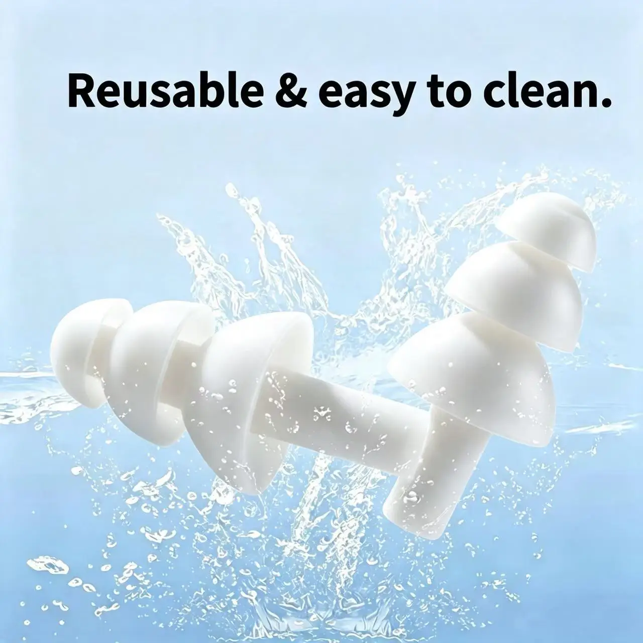 Silicone Ear Plugs, Super Noise Reduction Earplugs for Sleeping Snoring Study, Waterproof Ear Plugs for Swimming