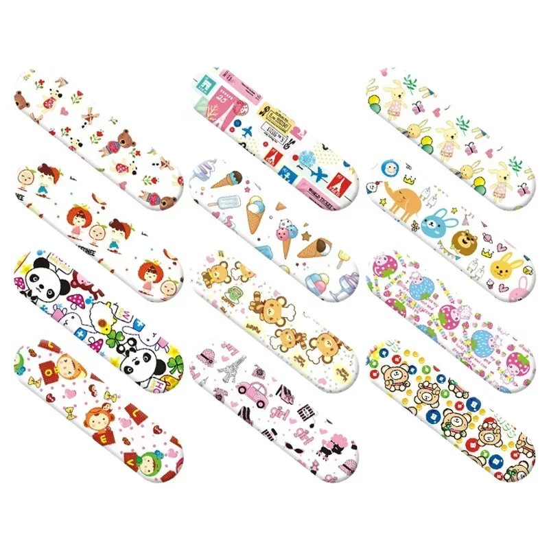 120pcs  Random PatternElastic Bandage Cartoon Plasters Band Aid Cute Banddas for Wounds Children Waterproof Dressing