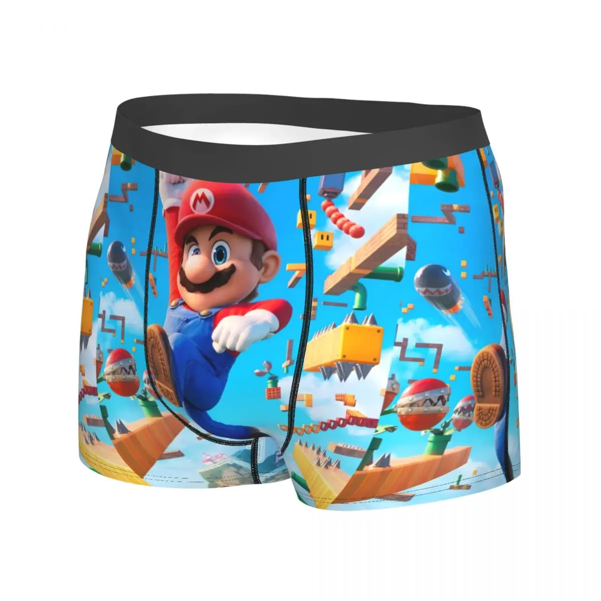 Super-Marios Boxer Brief Underwear Hot Sale Man Elastic Boxer Shorts Custom DIY Large Size Underpants