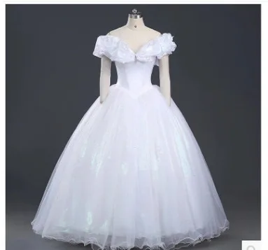 

Cinderella Cosplay Costume, Female, Anime Character Dress, New Style, Movie Version, White Color.