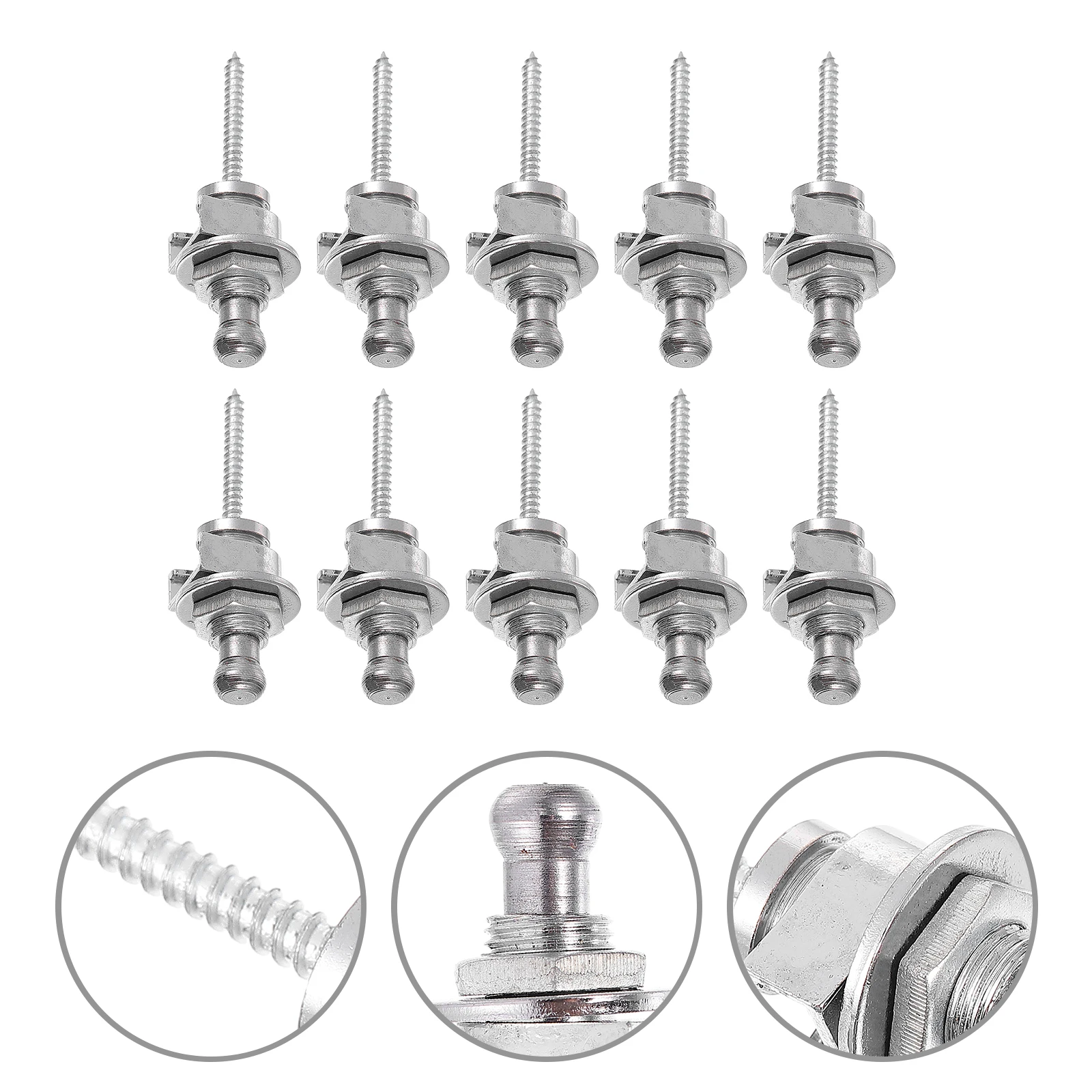 

10 Pcs Guitar Strap Lock Buckle Iron Anti Falling Strap Button Fixator for Electric Guitar Bass Replacement Pegs