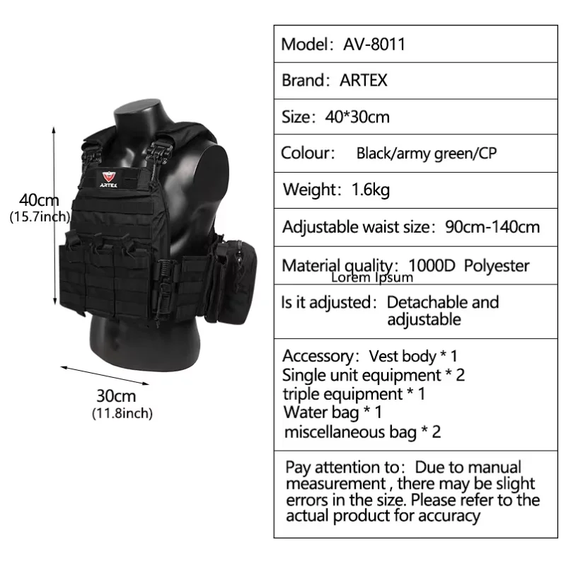 Tactical Vest Outdoor Hunting Plate Carrier Protective Adjustable Vest Airsoft Carrier Combat Equipment Outdoor hunting vest view 2