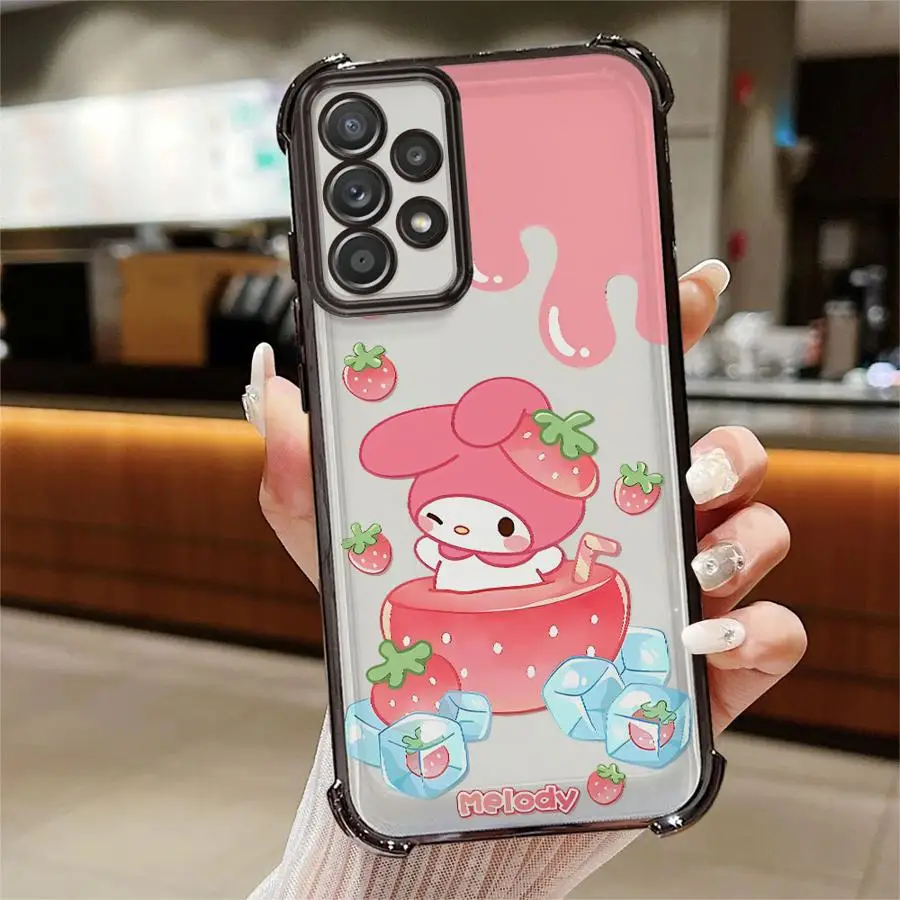 كارتون سانريو ميلودي حافظة لهاتف سامسونج جالاكسي A21s A25 A13 A26 A16 A52 A55 A35 A36 A33 A24 A15 غطاء الهاتف #5