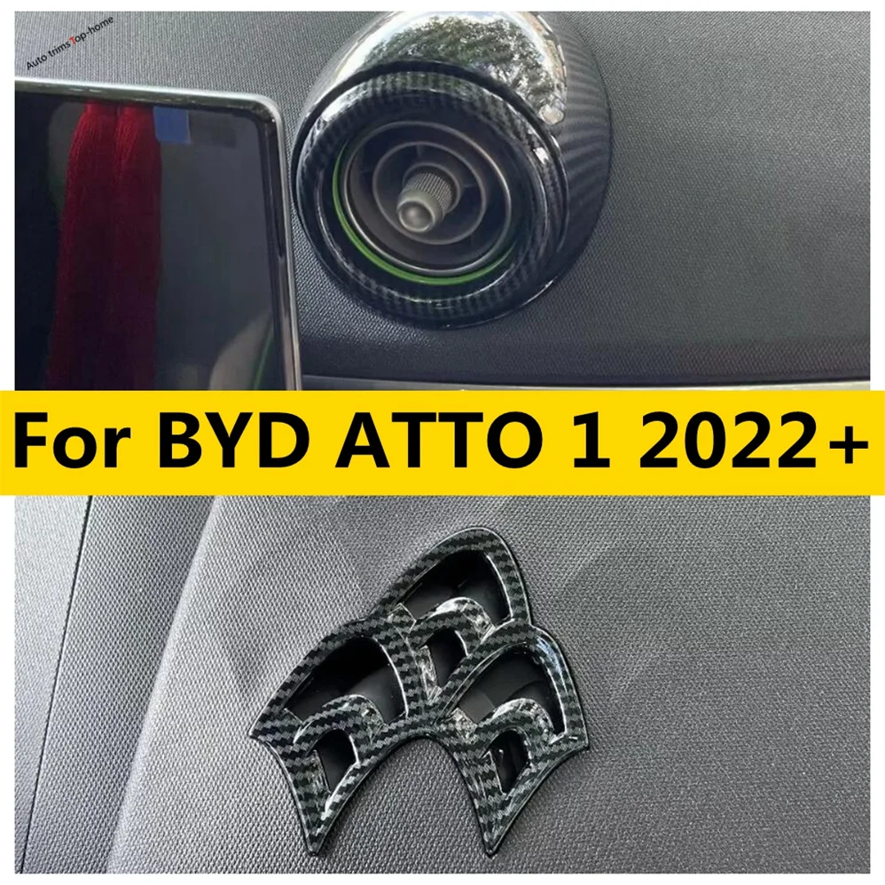 

ABS Carbon Fiber Look Air Conditioning Vent AC Outlet Decoration Frame Cover Trim Fit For BYD ATTO 1 2022 - 2024 Car Accessories