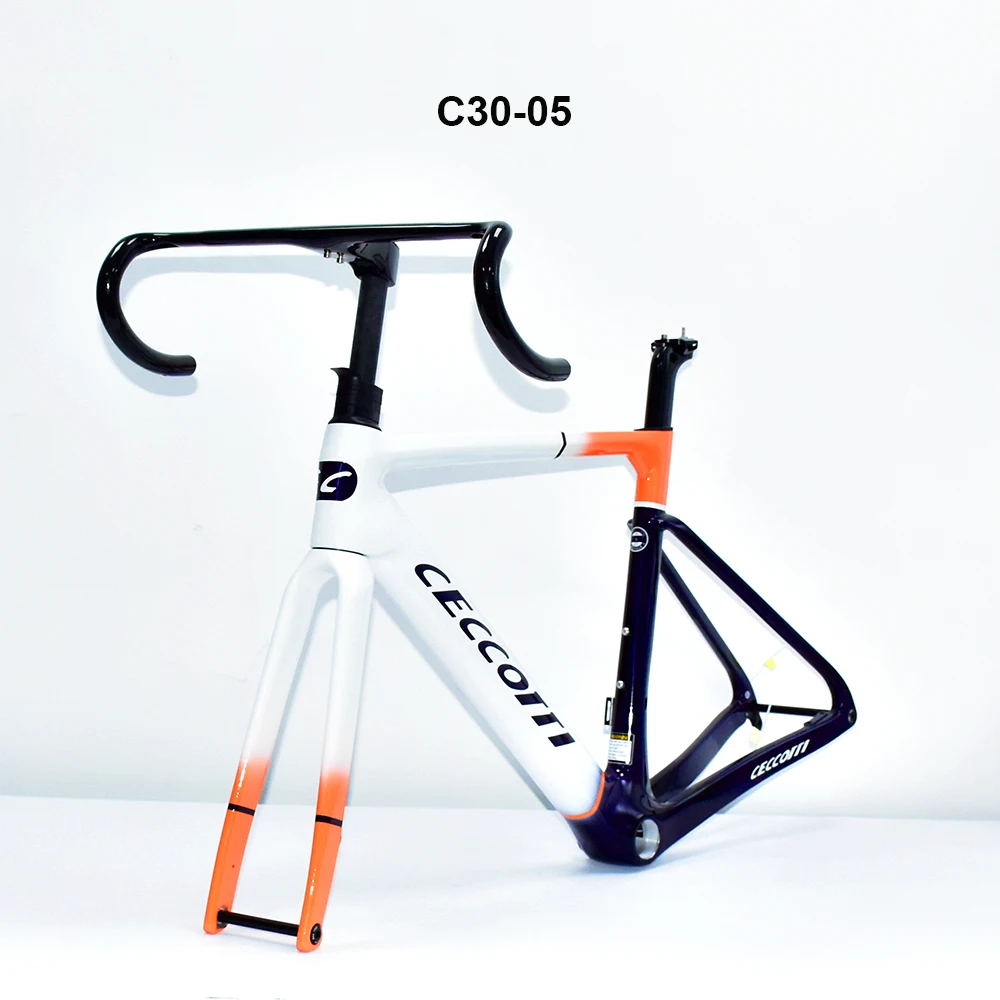 Carbon Road Bike Frame with Full Hidden Cable Handlebar,Disc Brake Frame, T47 Bottom Bracket Bicycle Race Road Frameset