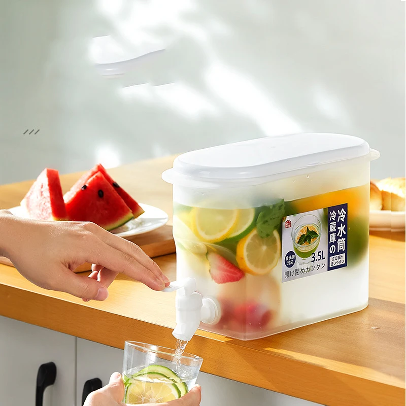 Refrigerator Ice water Beverage Dispenser Cold Water Kettle with Faucet Large