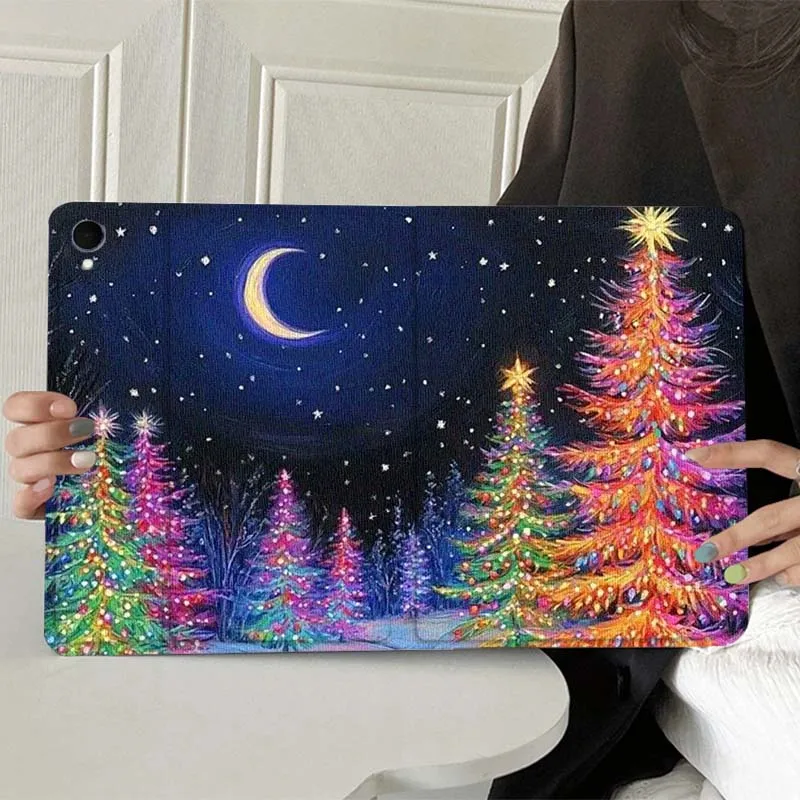 

Sparkling Colorful Christmas Tree For Samsung Galaxy Tab A7 A A8 A9 A11 S6 S11 10.1 10.4 10.5 Inch Lite PLus Tablet Case Gift
