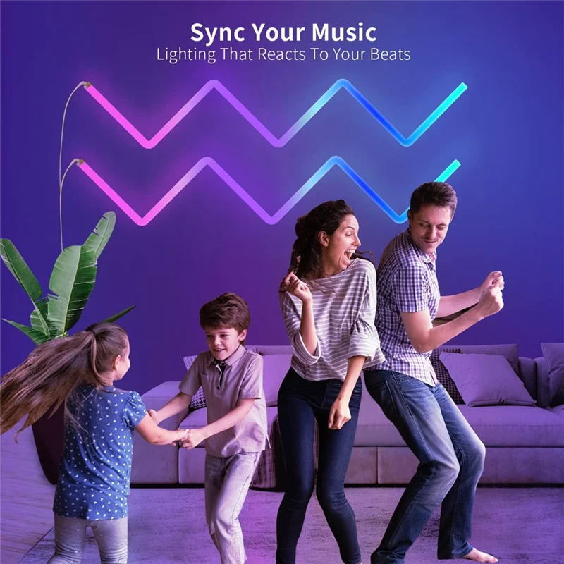 

ABRO-LED Glide Wall Light Bluetooth RGB LED Light Splicing LED Strip Light Support App Control For Bedroom Game Room EU Plug