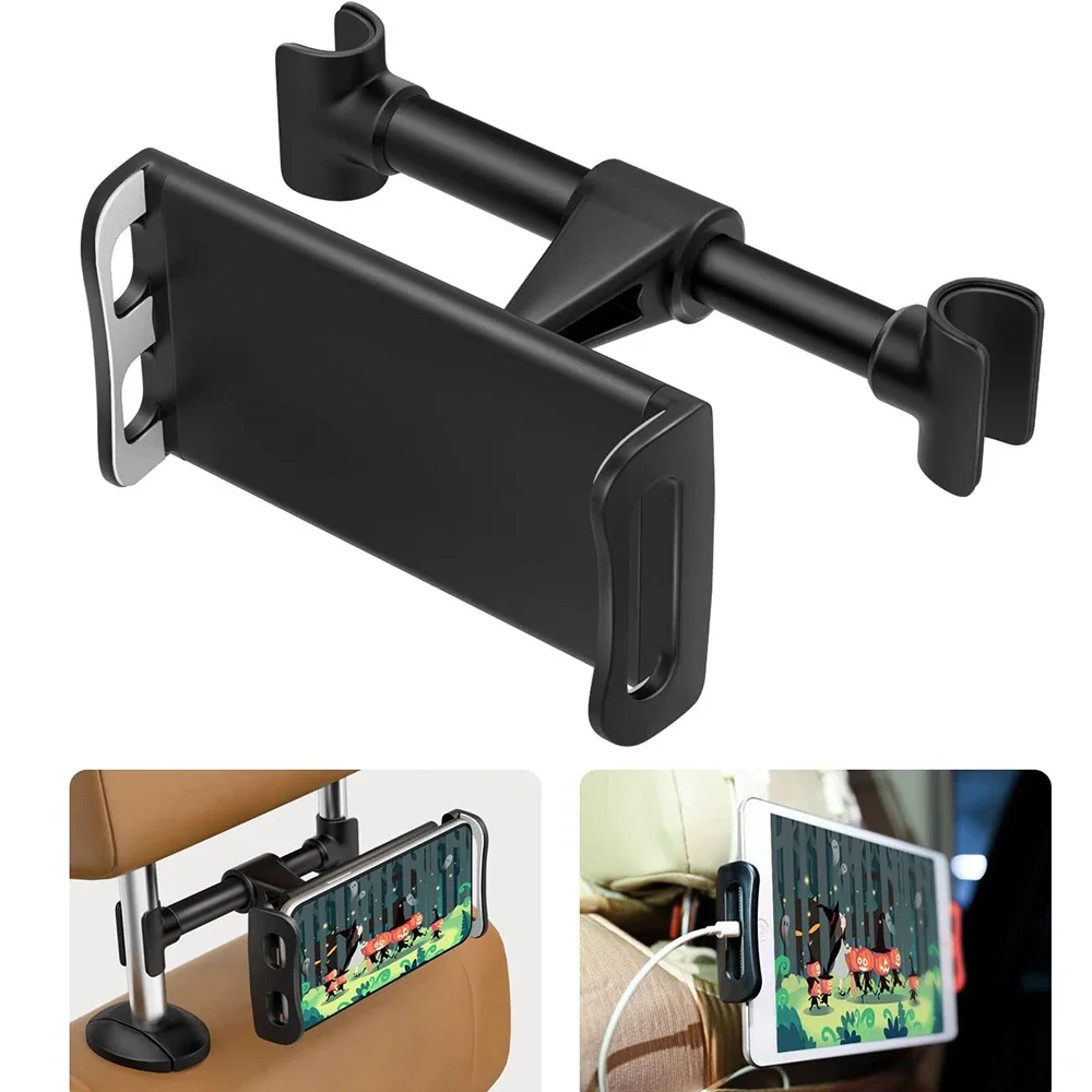 Telescopic Car Rear Pillow Phone Holder Tablet Rotating Car Seat Rear Stand Headrest Bracket for Phone Tablet 5-13 Inch