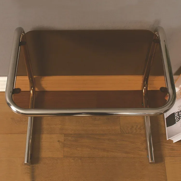 

Прозрачный приставной столик из нержавеющей стали, хрустальное стекло, кофейная, домашняя комната, S, проживание в семье, основание для фотографии, стол, новый