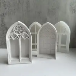 DIY Church Window Crystal Epoxy Resin Mold Cabinet Storage Box Silicone Mould Jewelry Display Holder Tray Dish Mold Casting Too