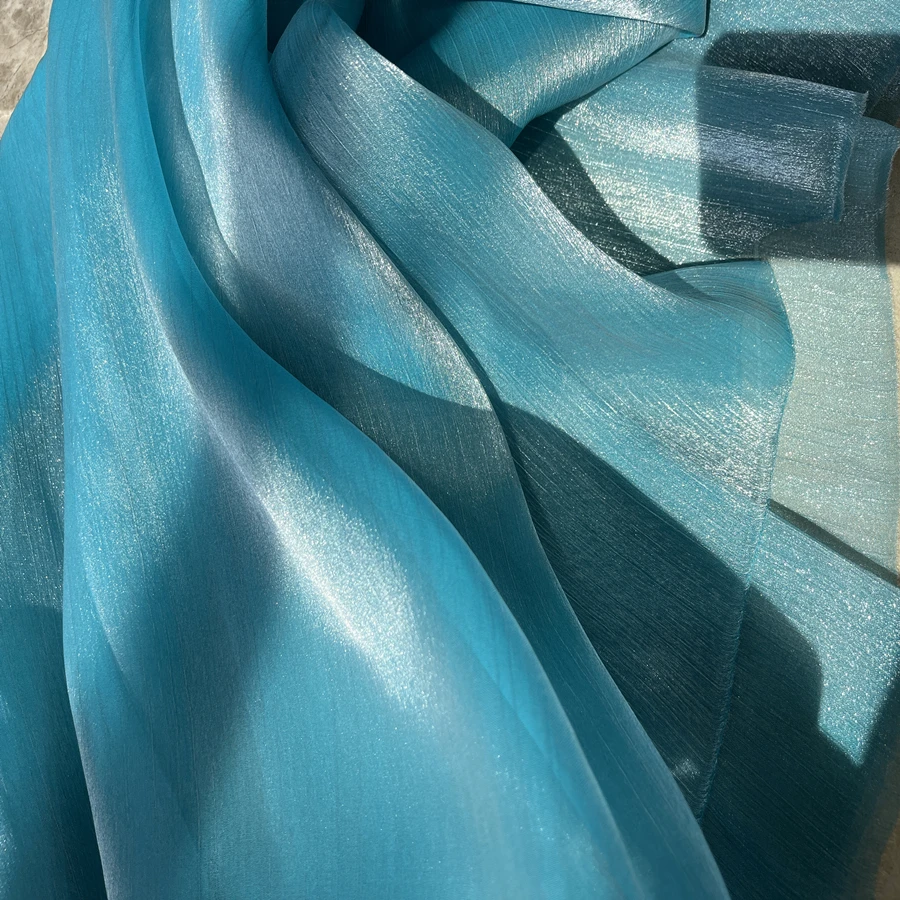 

Lce silk shiny wrinkled fabric DIY wedding party decoration sewing evening dress ball clothing fabrics for sewing