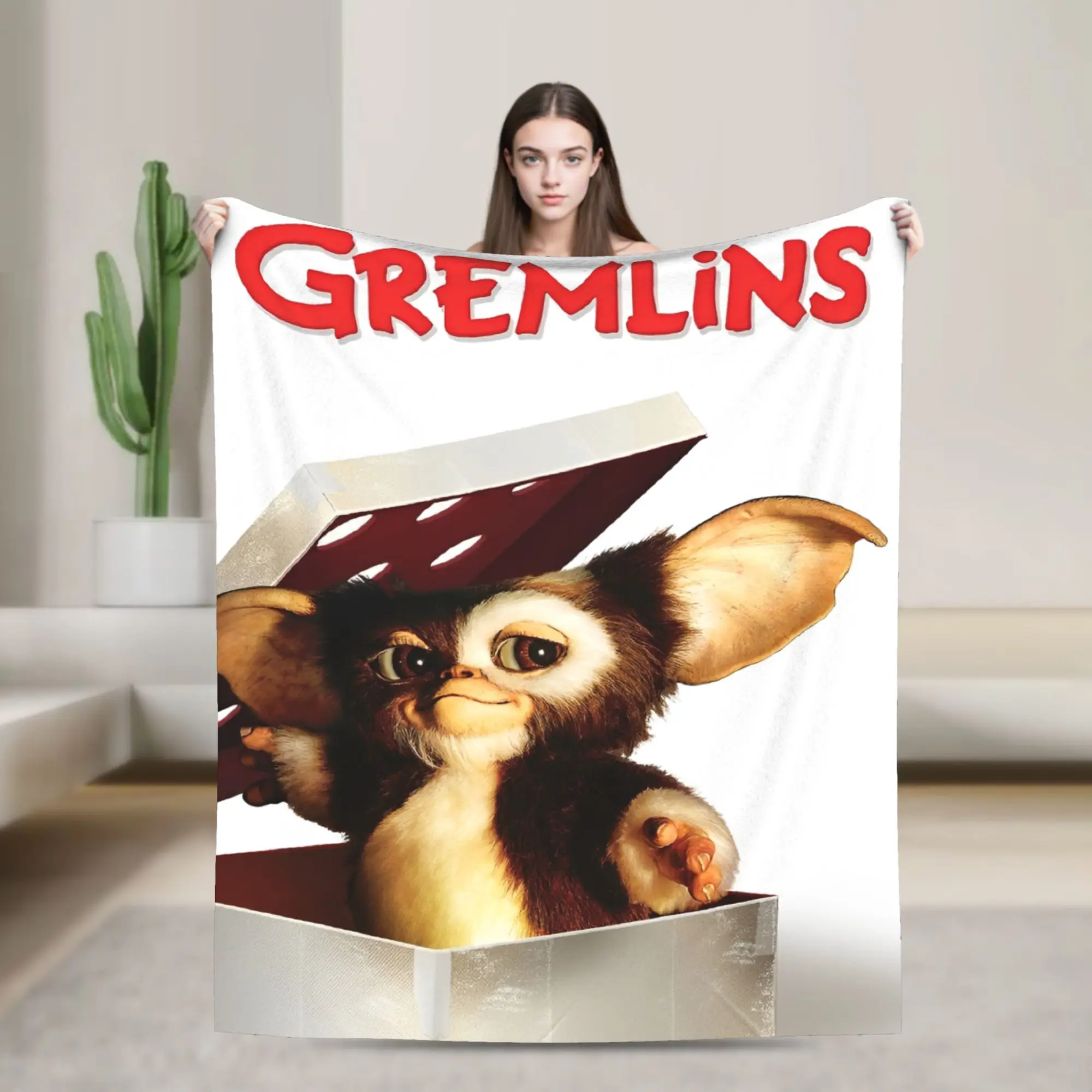 Gizmo Mogwai الوحش Gremlins بطانية دافئة مضحك أفخم الفراش يلقي للأريكة السرير السفر الفانيلا المفرش غطاء السرير #1