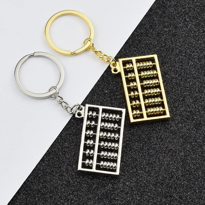 Creative Ancient Abacus Keychain Metal Simple Keyring Car Motorcycle Key Chain Gifts New in 2023 Free Shipping