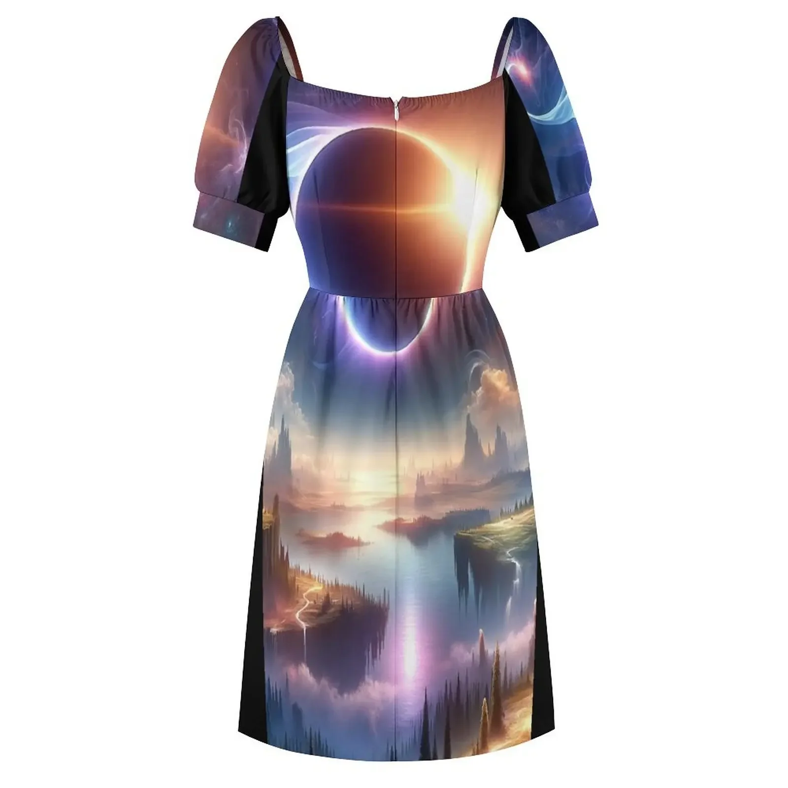 Solar Eclipse - 8 de abril de 2024 Dreamscape Dress Vestido longo de verão feminino vestidos de baile