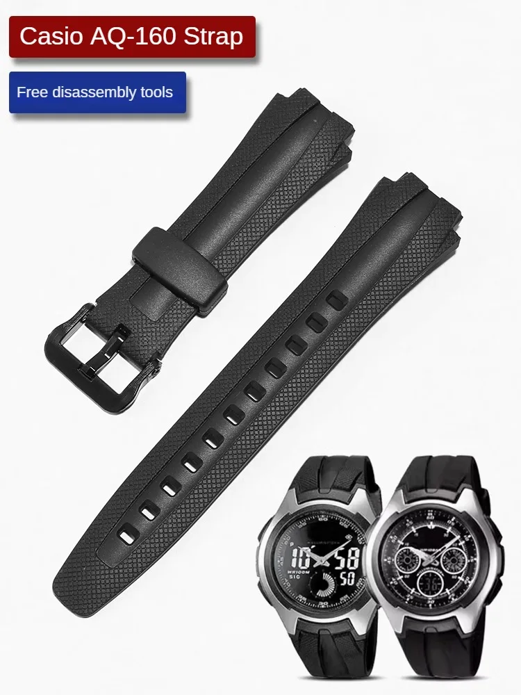 

Pai Strap for C-asio Electronic Watch AQ-160 AQ-163 Series Silicone Watch Strap 17mm