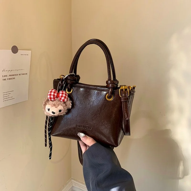 

High-End Women's Casual Fashionable Leather Tote Bag Paris Popular Elegant Ladies Simple Vintage Crossbody Bag