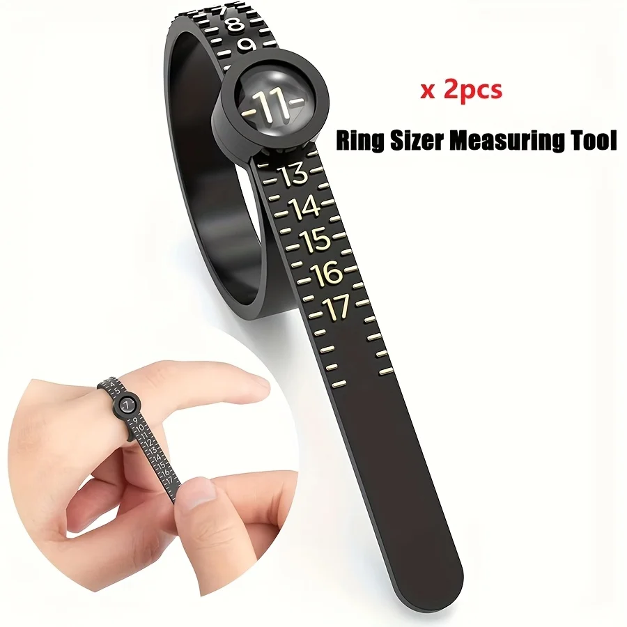 2pcs US Jewelry Measuring Ruler for Finger Size Ring Size Measuring Tool