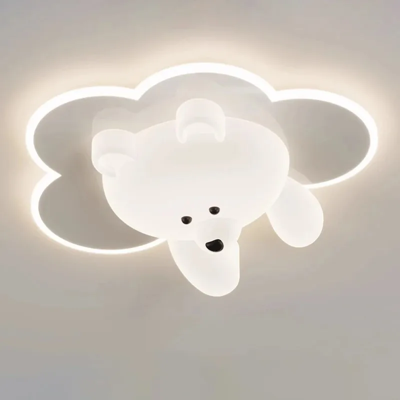 Imagem -06 - Luz de Teto Bonito do Urso para o Quarto das Crianças e do Bebê Decoração Home Lâmpada Minimalista Nuvem Círculo Mobília Criativa Iluminação Led Luxuosa