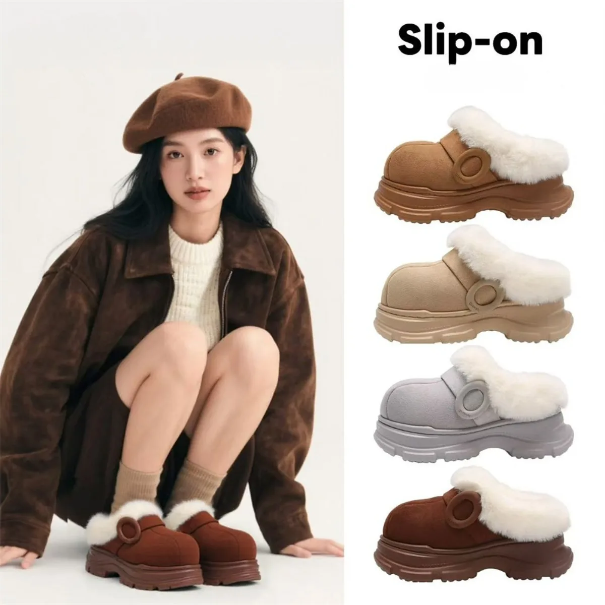

Winter Warm Snow Boots Fur Design Fashion Lovely Elegant Simple Style Women Short Boots Non-slip Comfy 2025 New Casual Outdoor