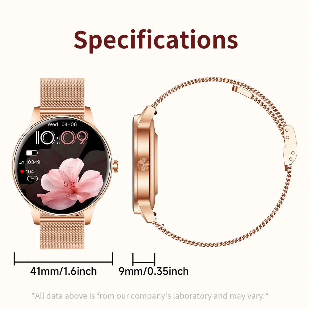 超薄型スマートウォッチ女性ブルートゥースコールマルチスポーツモード心拍数健康ブレスレット IP68 防水スマートウォッチレディガール