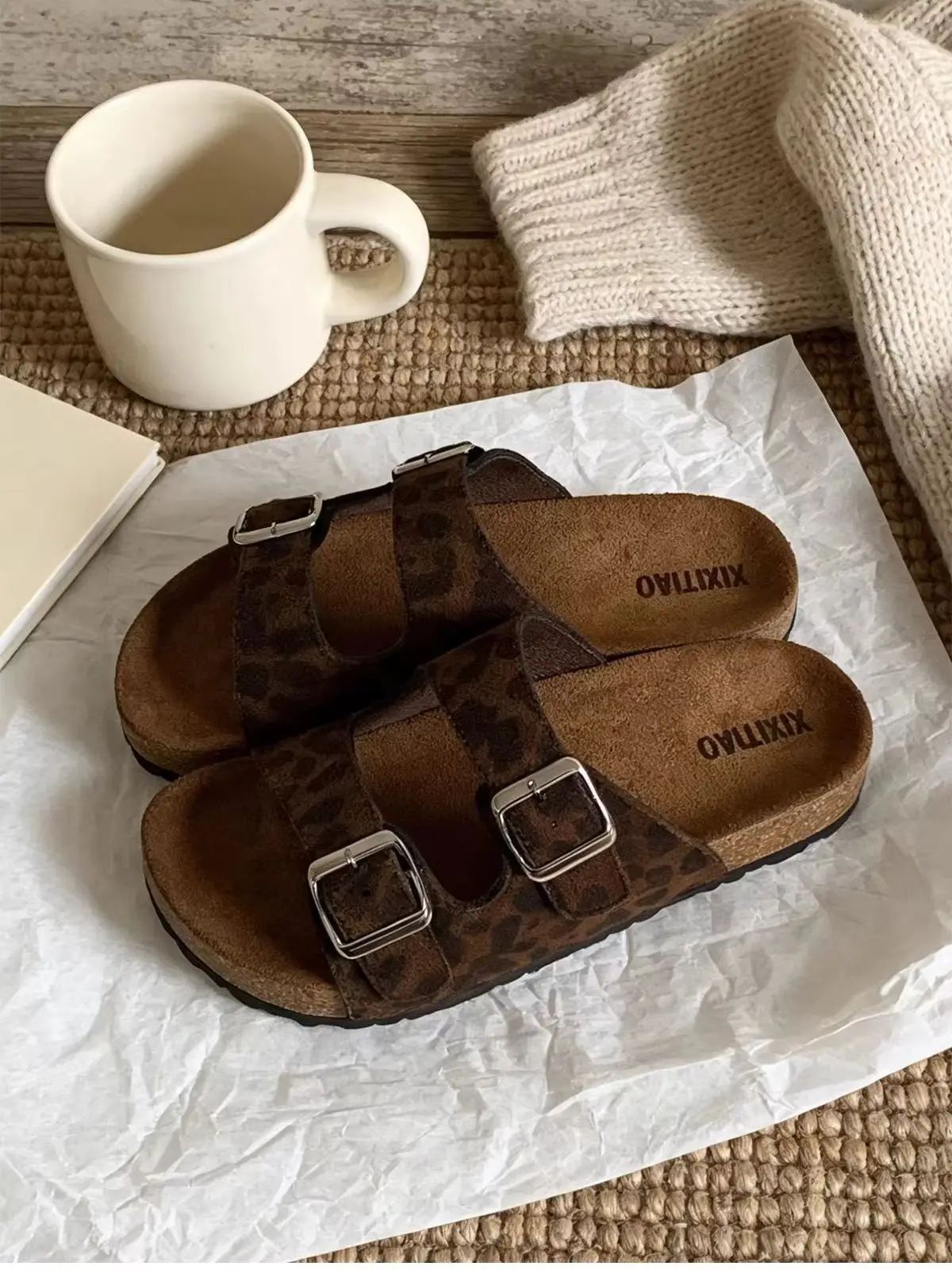 

Women's Leopard-Print Strap Sandals: Outdoor-Ready, Non-Slip, Arch Support, Soft and Breathable Casual Sandals for Summer