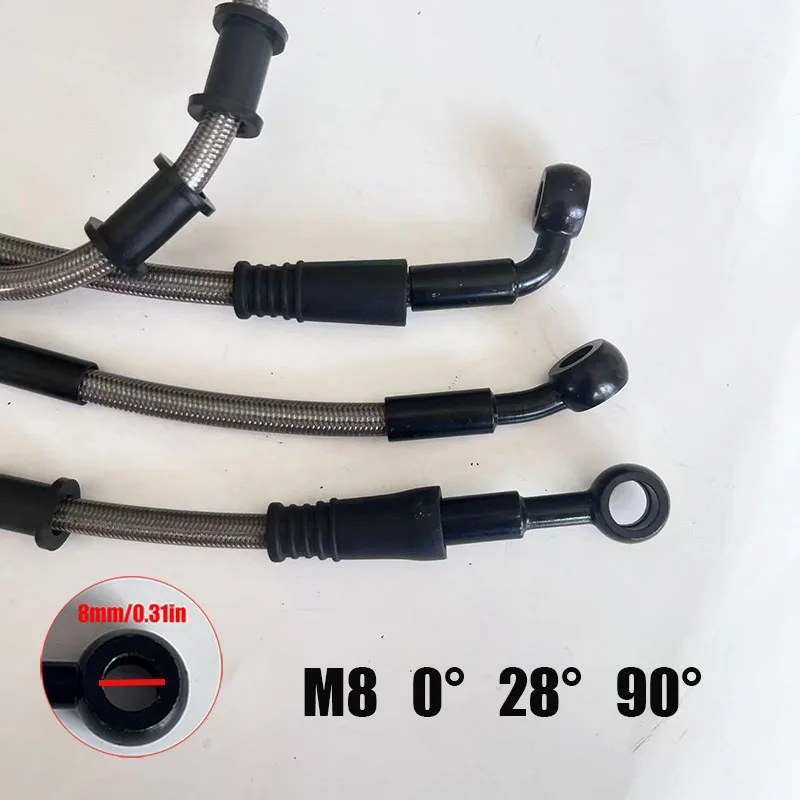 AN3 Universal Motorcycle hydraulic Brake Hose M8 8mm Banjo front/rear Steel Braided Hydraulic Brake Clutch oil Line Upgrade