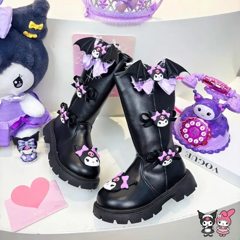 أحذية أطفال سانريو كورومي كاواي أنيمي كاجوال للطلاب غير قابلة للانزلاق مقاومة للماء ومقاومة للاهتراء مريحة للخريف والشتاء أحذية عالية