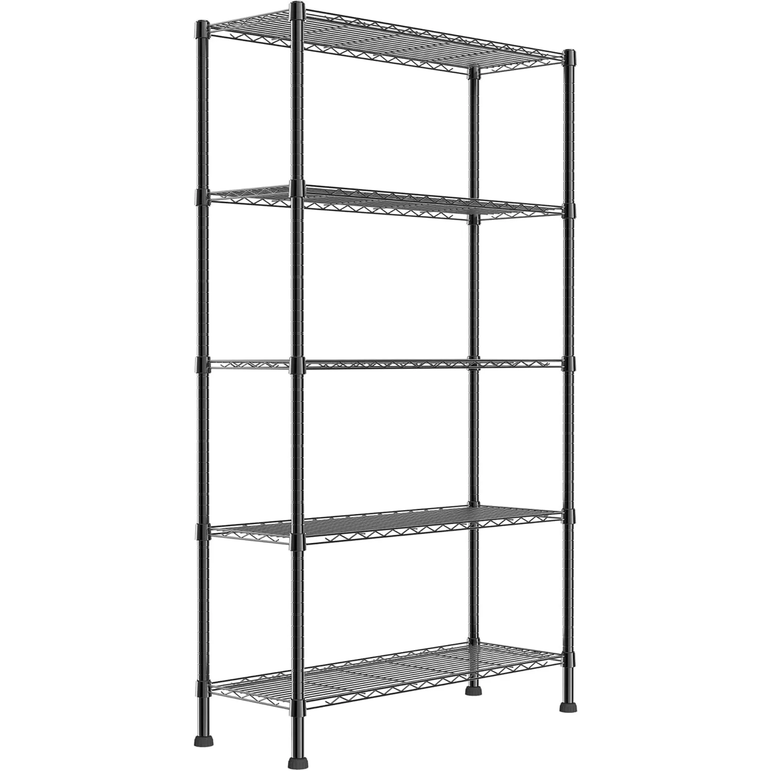 

5-Wire Shelving Metal Storage Rack Adjustable Shelves,Standing Storage Shelf Units (Black,14.1" D x 36.1" W x 71.5" H)