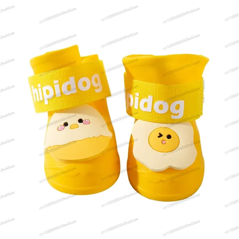 

4 шт., водонепроницаемые дождевики для домашних животных, противоскользящие резиновые ботинки для маленьких, средних и больших собак, кошек, уличная обувь, ботильоны для собак, аксессуары для домашних животных
