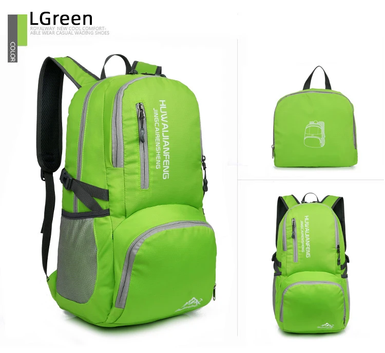 28l packbarer Rucksack faltbare ultraleichte Outdoor-Reisetasche großer zusammen klappbarer Rucksack Wander reise rucksack Bergsteiger-Tages rucksack Geringes Gewicht hohe Kapazität Wasserabweisendes Gewebe Top Punc – Detail 22