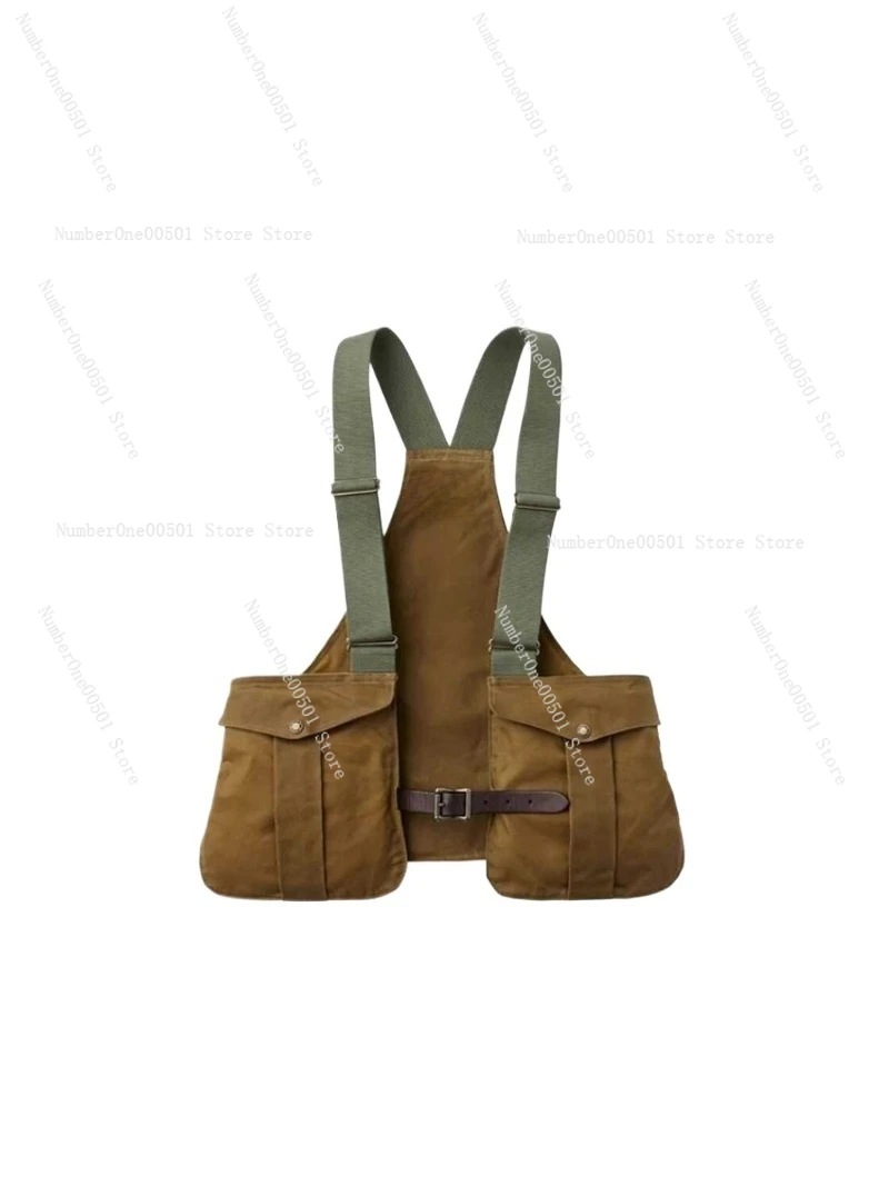 Mens Retro Hip Hop Vest Outdoor Tactical Vest Multi Pocket Fishing Vest Casual Streetwear Sleeveless Jacket