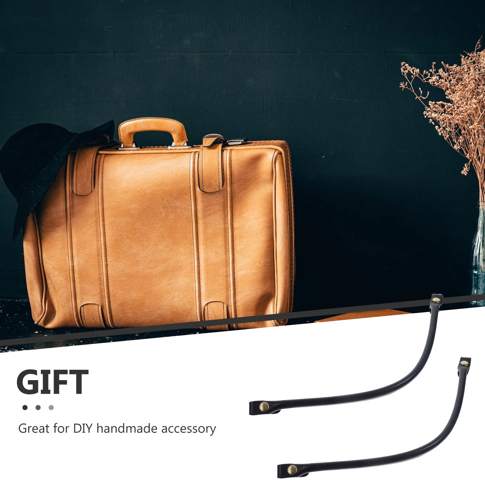 

2pcs Strap Black Pu H Replaceable Purse Straps Durable Versatile Easy Install Removable Craft Projects