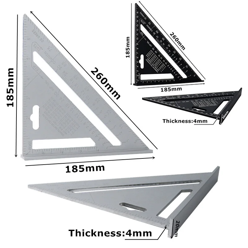 

1 PC 7inch Triangle Angle Square Protractor Carpenter Measuring Ruler Metric Angle Ruler Speed Square Woodworking Tools