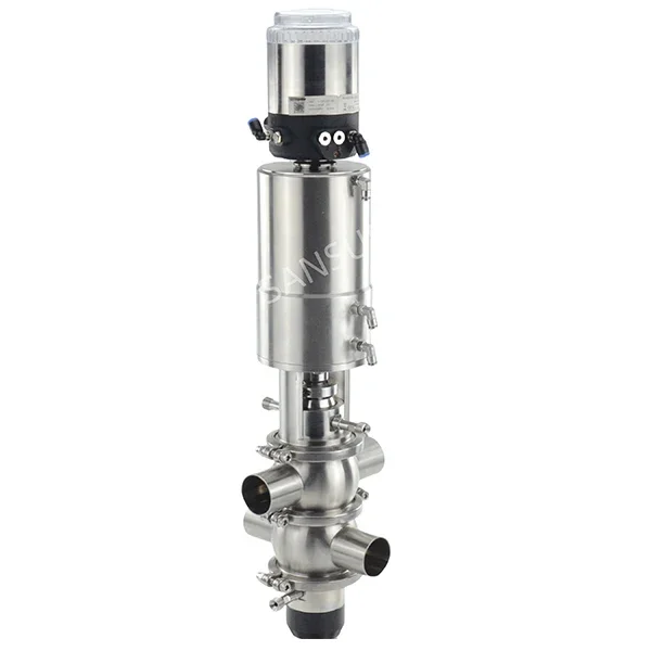 Sanitary pneumatic mixproof valve with control feedback positioner IL-TOP ASI-BUS DC24V 4-20mA